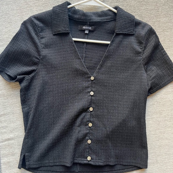 Madewell black button short sleeve - Picture 3 of 3